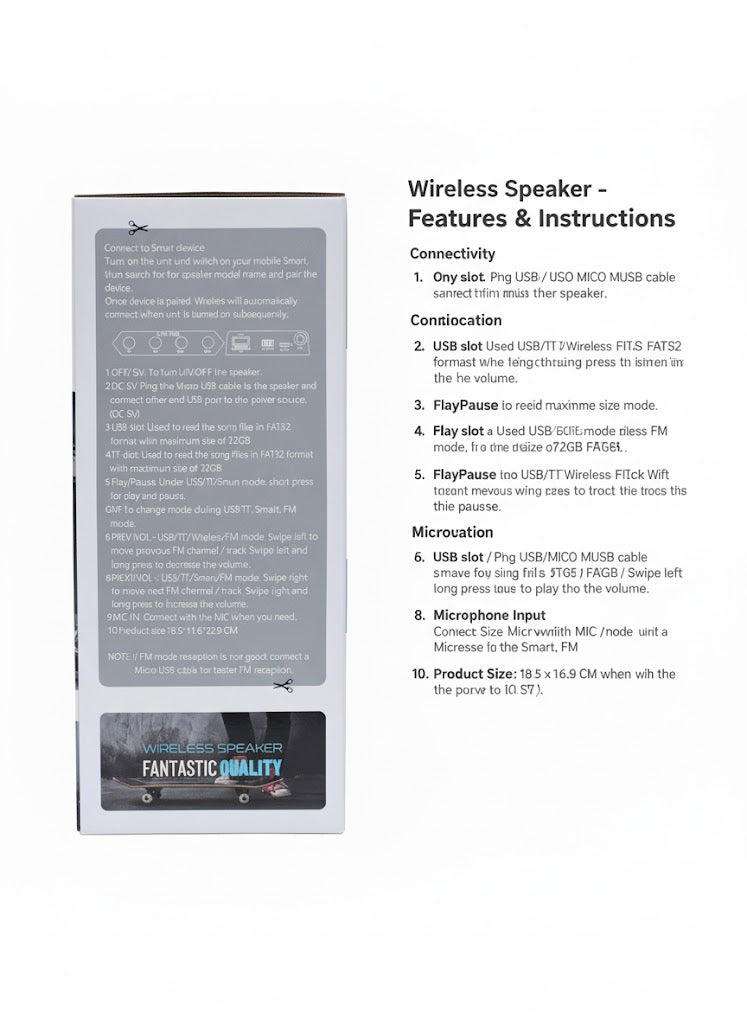 Portable Wireless Speaker & Karaoke System (GTS-1222) – Big Bass, LED Lights, USB/TF/FM Radio, Mic Input