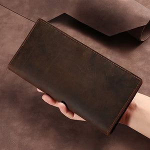 Horse Long Wallet Genuine Leather Hand-held Men's Card Holder